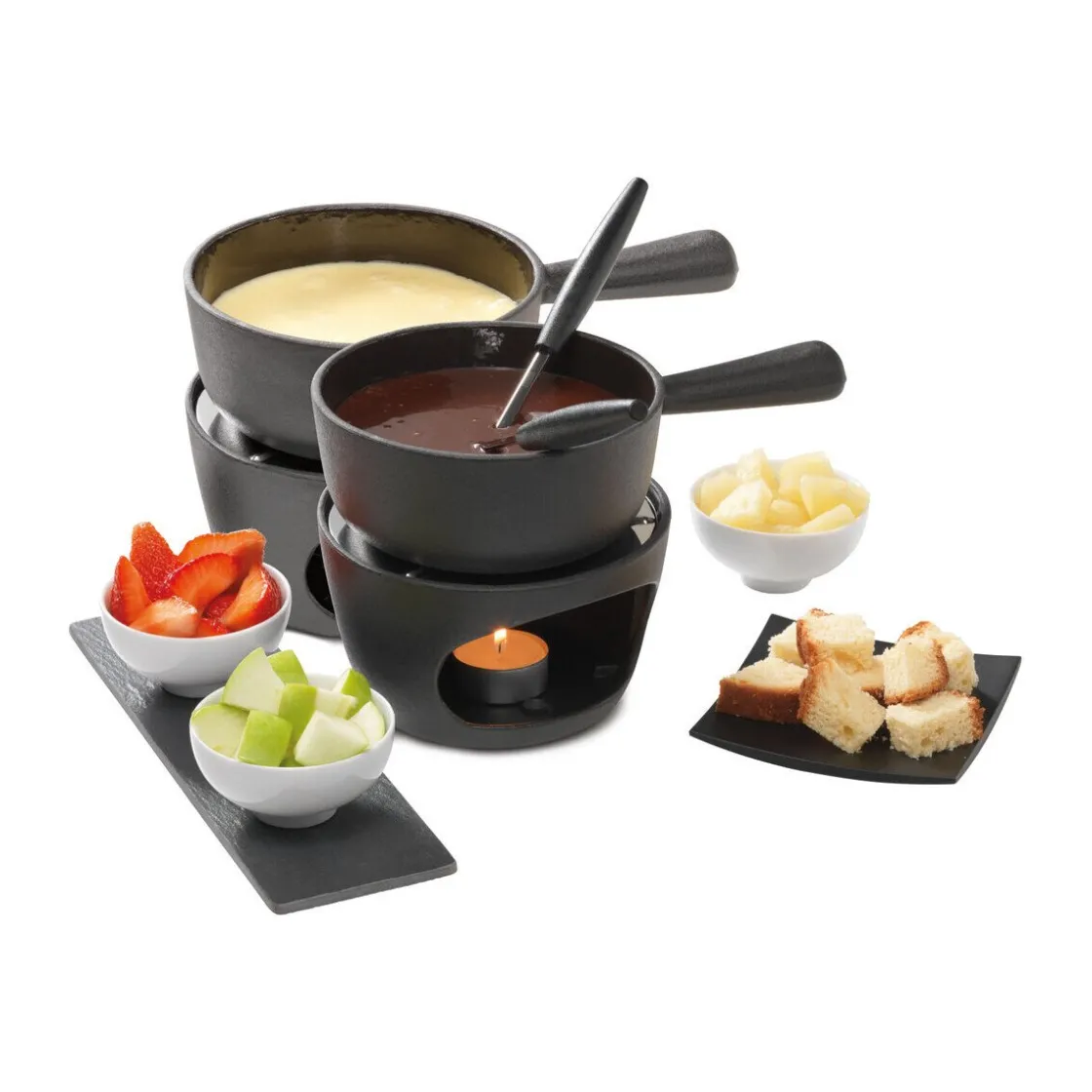 Weihnachten|Kochwelt Entdecken<Stöckli Fonduegarnitur Choco-Cheese 14 cm schwarz
