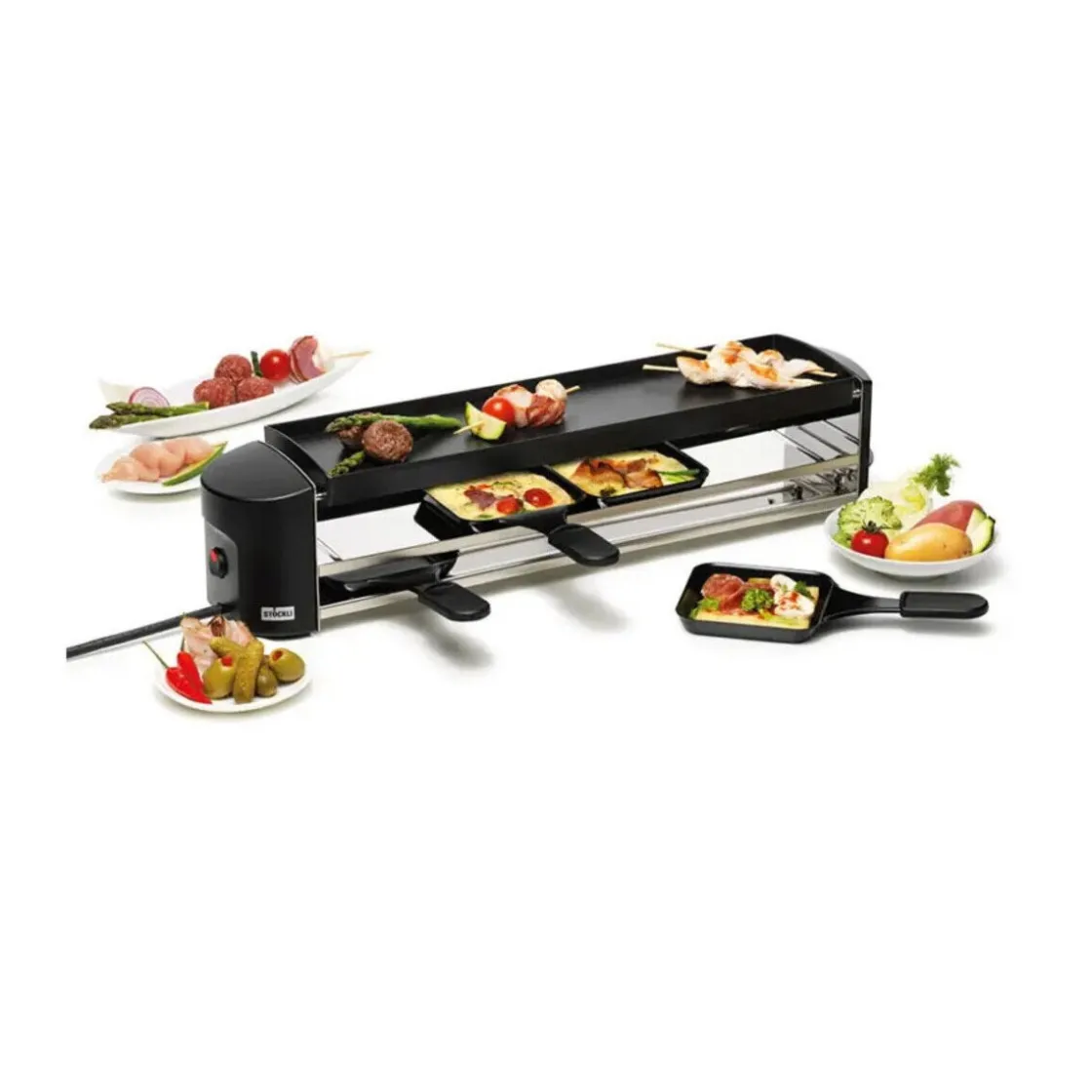 Kochwelt Entdecken<Stöckli Raclette Cheeseboard Grill für 4 50 cm anthrazit