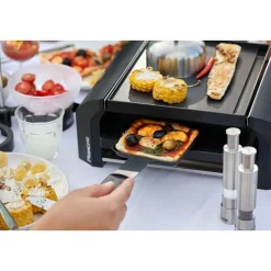 Silvesterparty<Stöckli Raclette PizzaGrill für 4 33x24x13 cm anthrazit