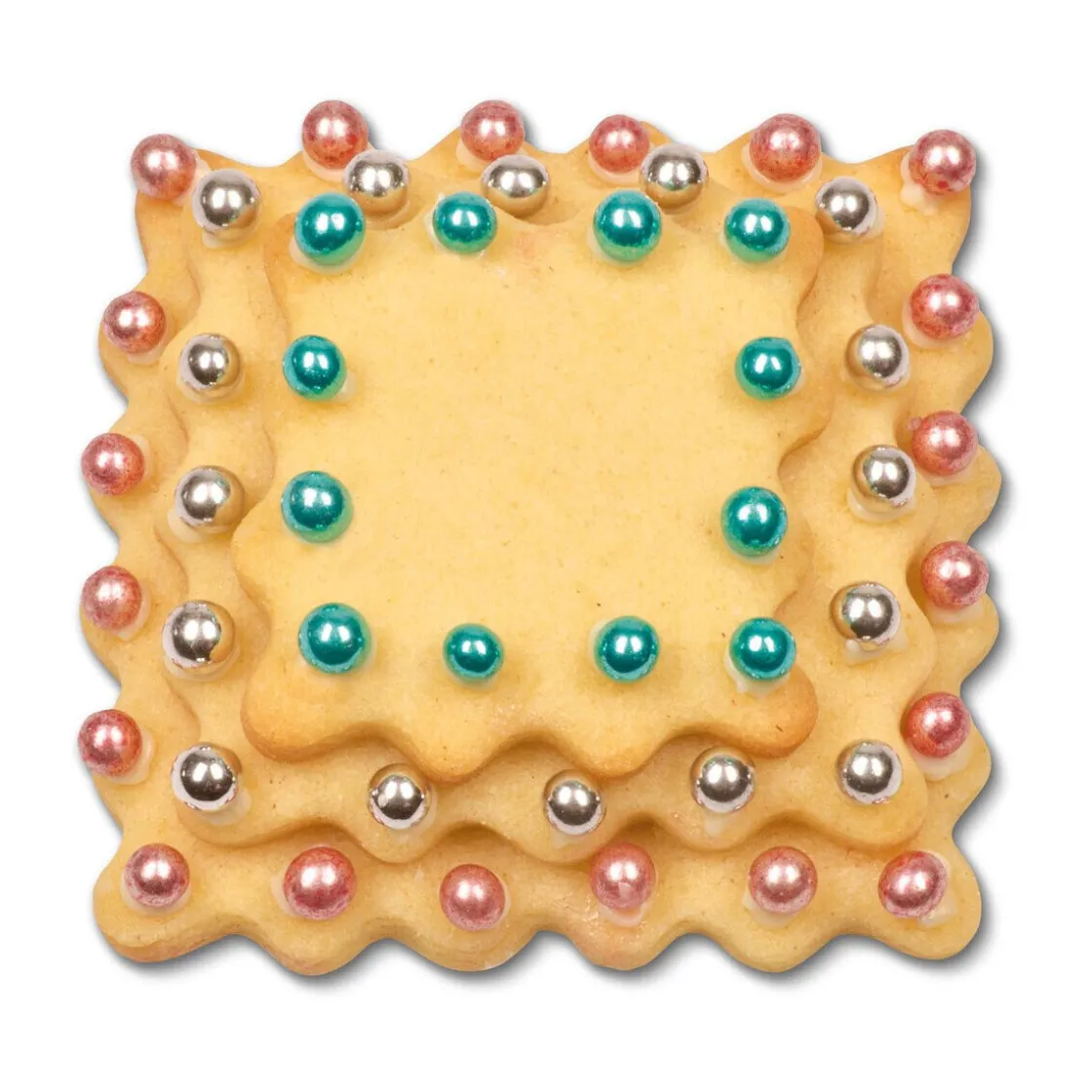 Städter Terrassen-Ausstecher Quadrat gewellt 3er-Set edelstahl