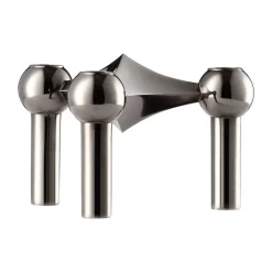 Stoff Nagel Kerzenständer 7 cm schwarz chrom