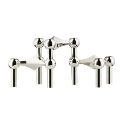 Weihnachten|Weihnachtskerzen<Stoff Nagel Kerzenständer 3er-Set chrom