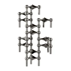 Weihnachtskerzen<Stoff Nagel Kerzenständer 3er-Set schwarz chrom