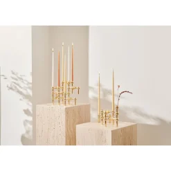 Weihnachtskerzen<Stoff Nagel Stabkerzen 6er-Set ginger