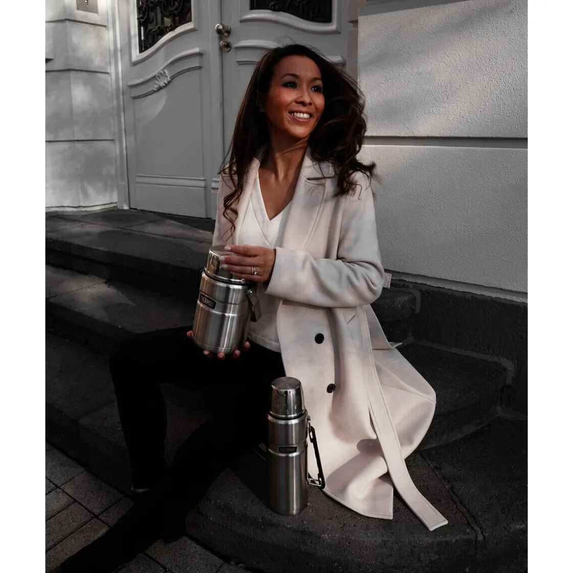 Thermobehälter<Thermos Isolier-Speisegefäß 1,2 l Stainlesse King Food Jar silber