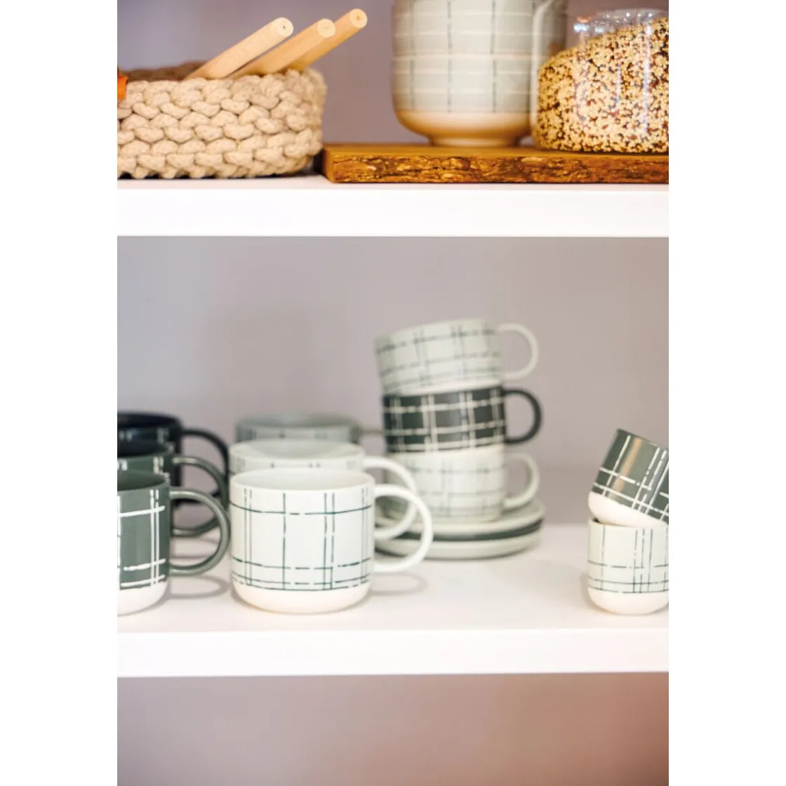 Becher<Thomas Henkelbecher 0,49 l Fun Karo dark