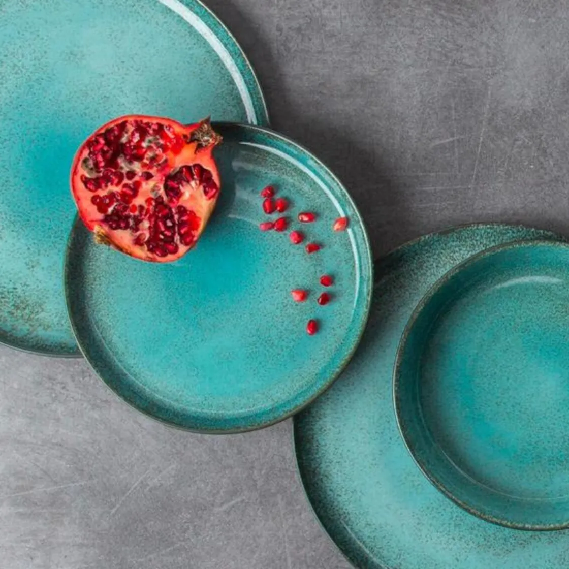 Pilzküche<Tischwelt Speiseteller 27 cm Marrakesch Aqua