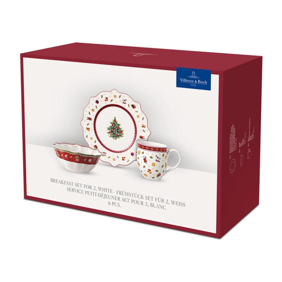 Weihnachten<Villeroy & Boch Breakfast for 2 weiss Set 6tlg. Toy's Delight