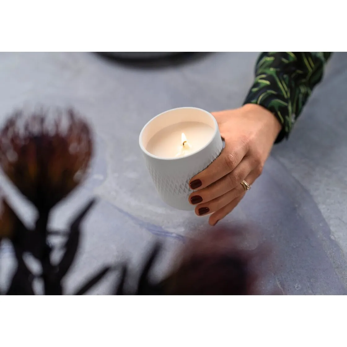 Villeroy & Boch Duftkerze Carré Mystery 9 cm Manufacture Collier blanc