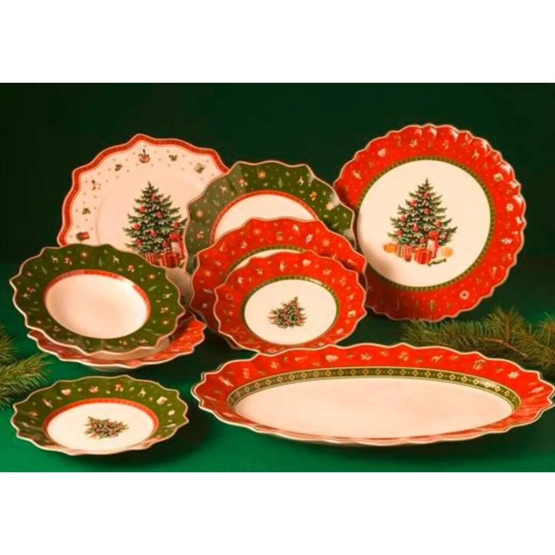 Weihnachten|Weihnachtsgeschirr<Villeroy & Boch Frühstücksteller 24 cm Toy’s Delight grün