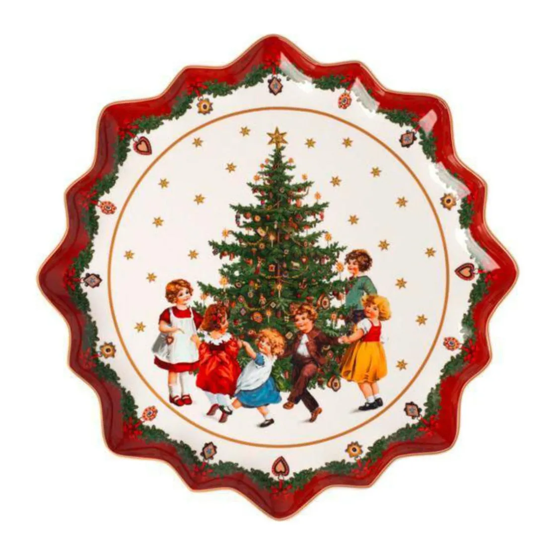 Weihnachten|Weihnachtsgeschirr<Villeroy & Boch Gebäckteller tief 39 cm Toy’s Fantasy Kinder tanzen