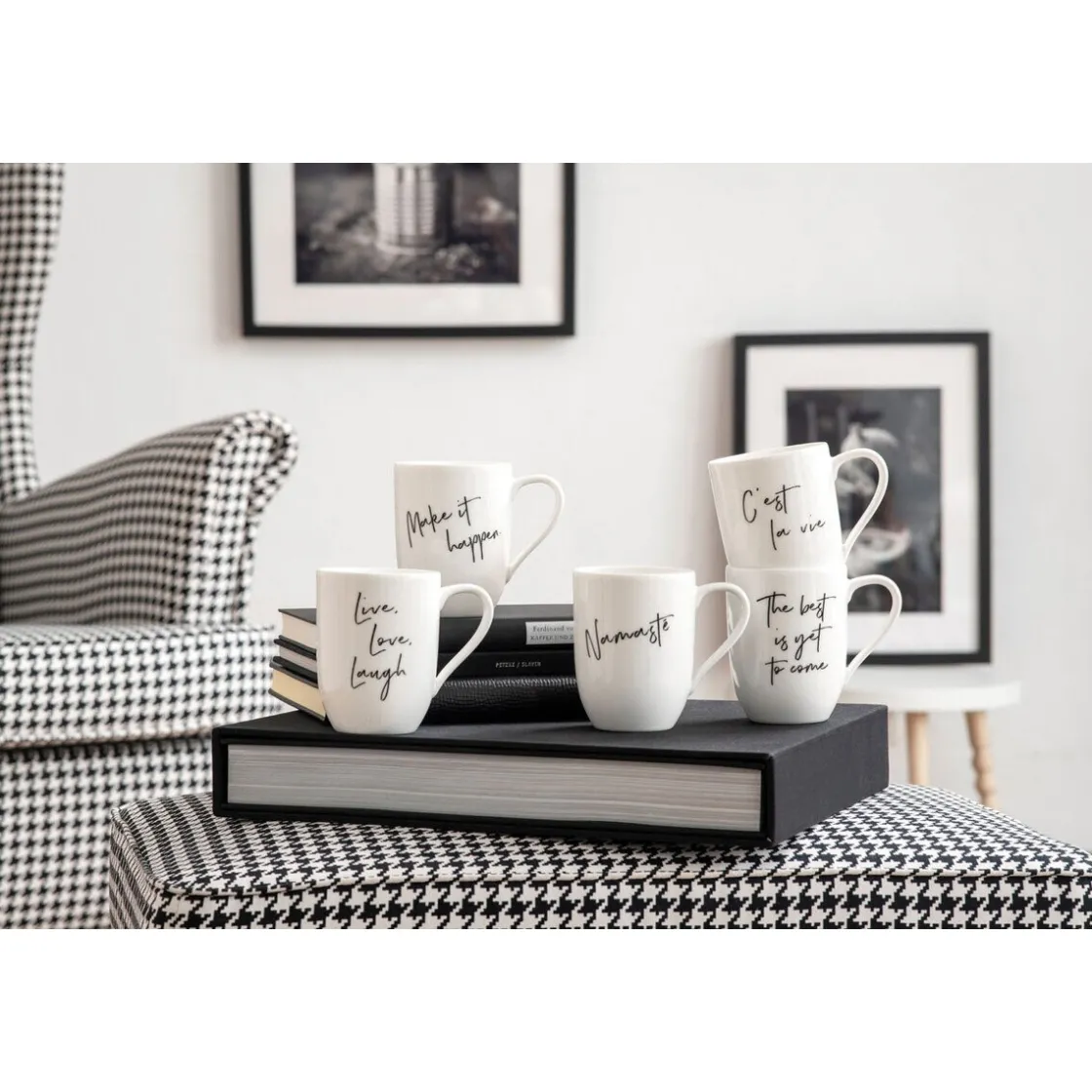 Becher<Villeroy & Boch Henkelbecher 0,29 l Statement Live Love Laugh