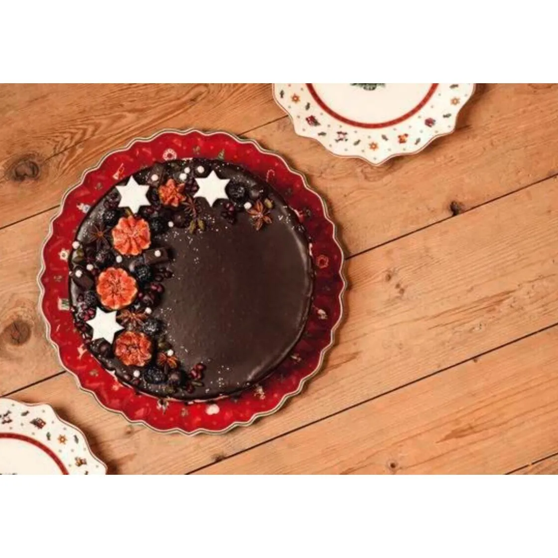 Weihnachtsbäckerei|Weihnachtsbäckerei<Villeroy & Boch Kuchenplatte rund 33cm Toy's Delight