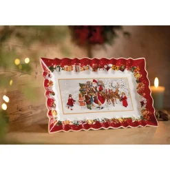 Kochwelt Entdecken<Villeroy & Boch Kuchenplatte 35x23 cm Toy’s Fantasy Santa und Kinder