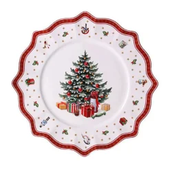 Weihnachten<Villeroy & Boch Platzteller 35 cm Toy's Delight rot/weiß