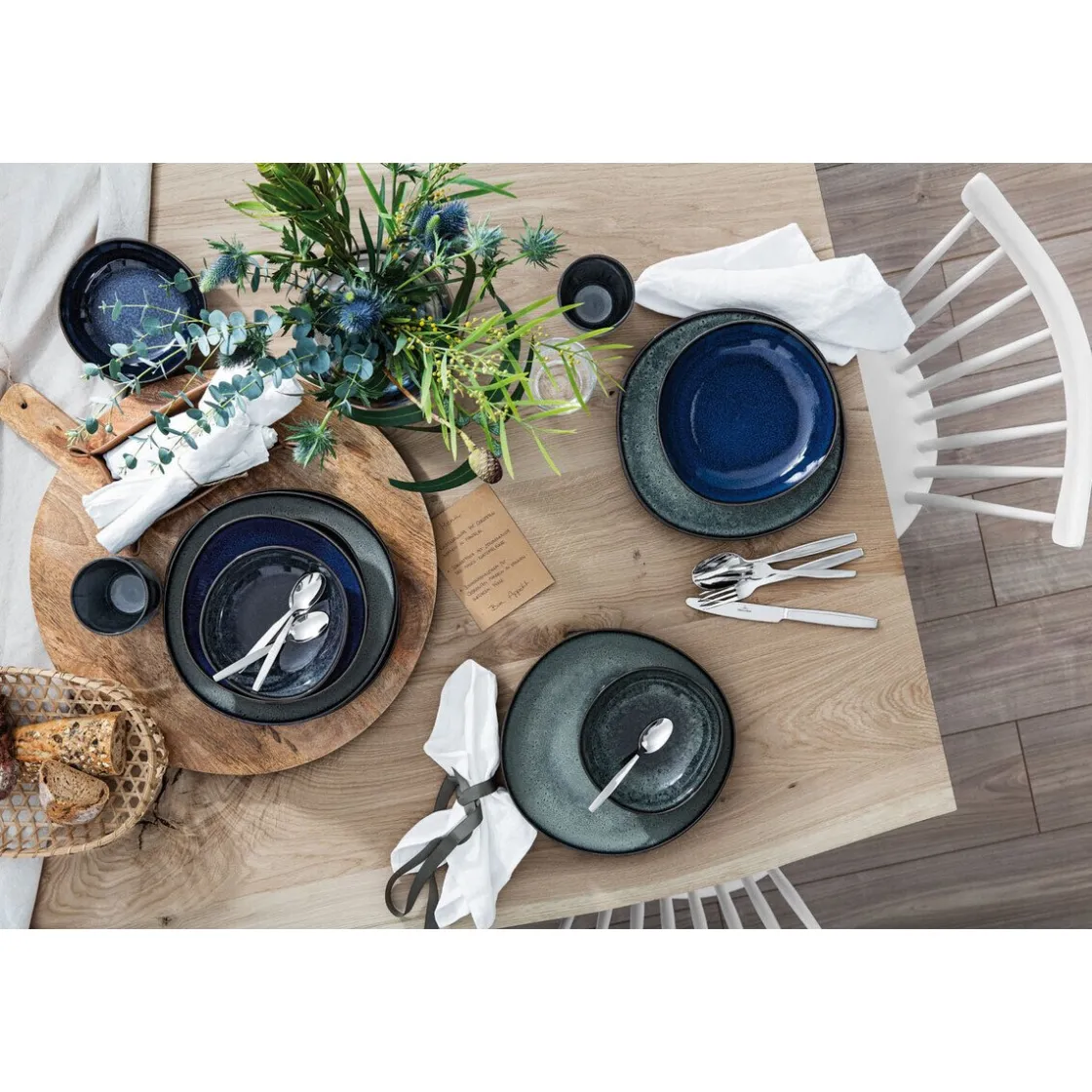 Speiseteller<Villeroy & Boch Schale flach 28x27 cm Lave bleu