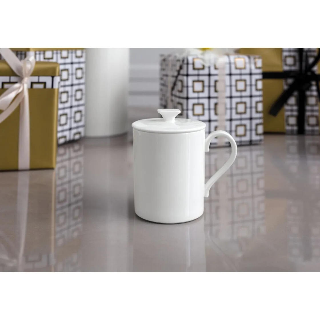Becher<Villeroy & Boch Signature Becher mit Deckel 0,26 l MetroChic blanc Gifts