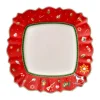 Weihnachtsgeschirr<Villeroy & Boch Speiseteller 28x28cm eckig rot Toy's Delight
