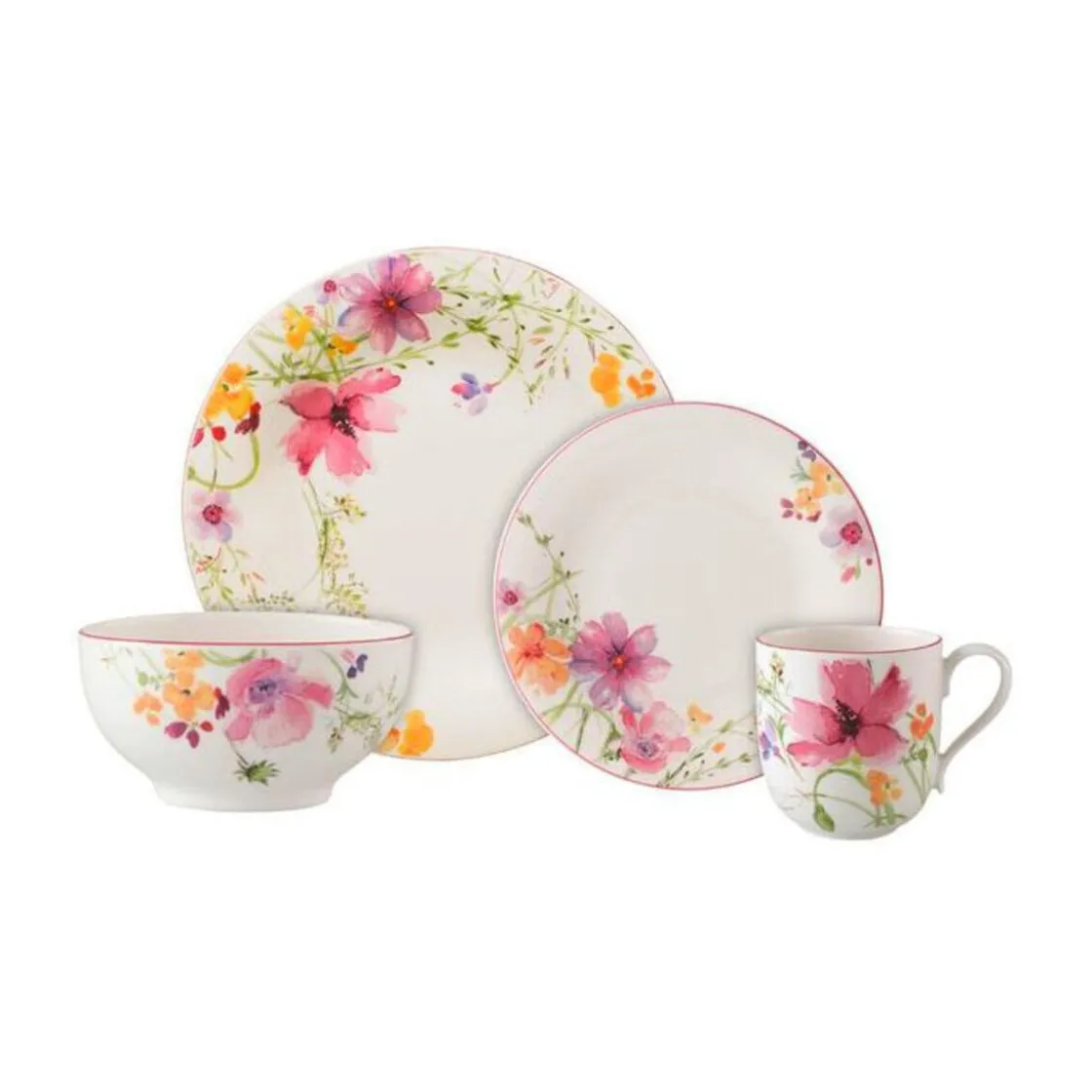 Geschirrsets 4 Personen|Sommertafel<Villeroy & Boch Starter-Set 8-tlg. Mariefleur Basic