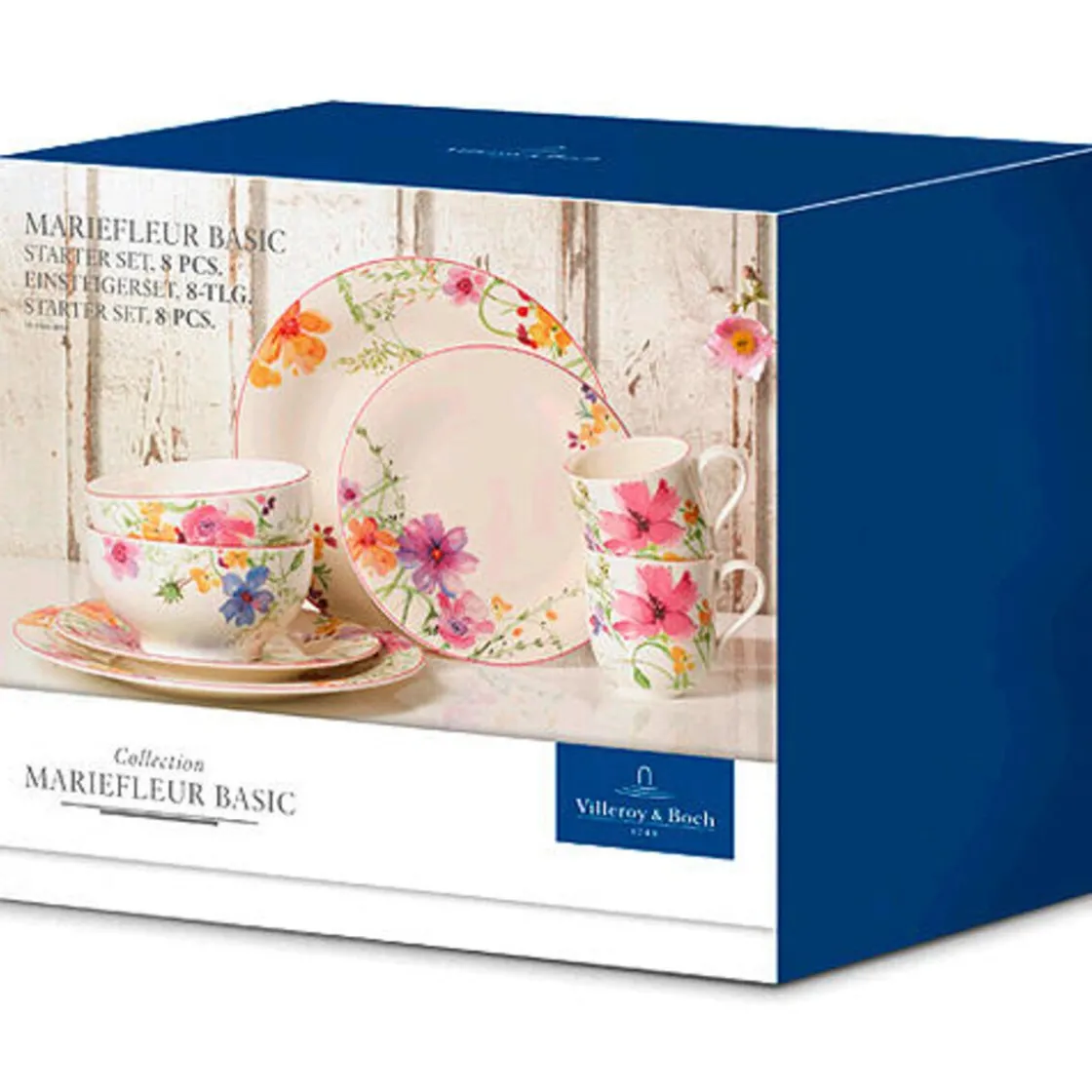 Geschirrsets 4 Personen|Sommertafel<Villeroy & Boch Starter-Set 8-tlg. Mariefleur Basic