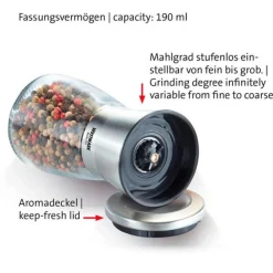 Westmark Gewürzmühle leer Edelstahl/Glas