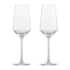 Silvesterparty<Zwiesel Glas Champagnerglas 2er-Set Pure mit Moussierpunkt