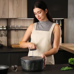 Salatschleuder<Zyliss Salatschleuder 27 cm EasySpin schwarz